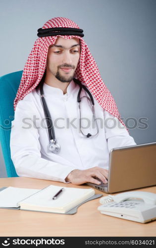 Arab doctor working in hospital