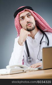 Arab doctor working in hospital