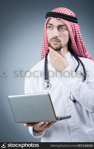 Arab doctor working in hospital