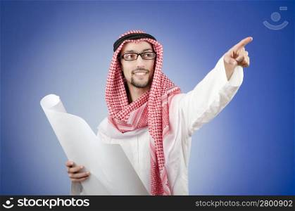 Arab engineer with drawings