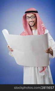 Arab engineer with drawings