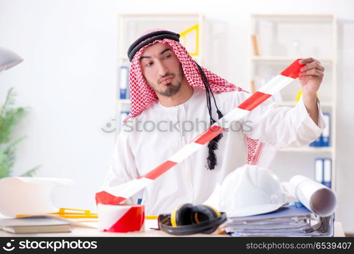 Arab engineer working on new project