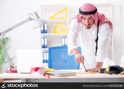Arab engineer working on new project