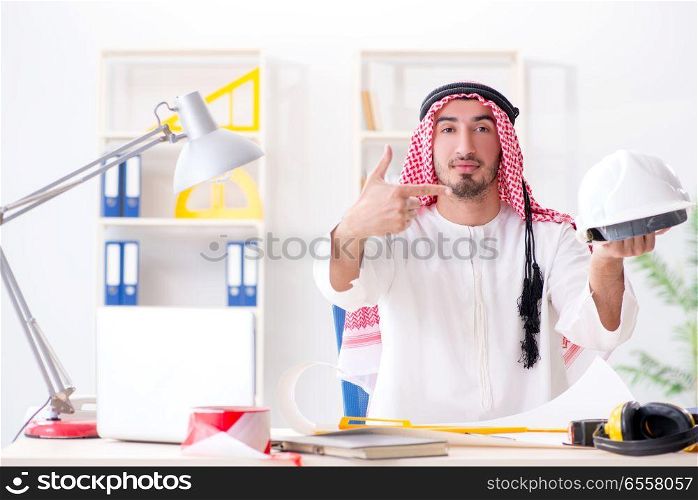 Arab engineer working on new project