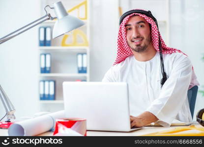 Arab engineer working on new project