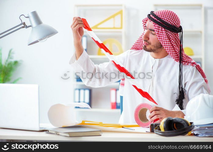 Arab engineer working on new project