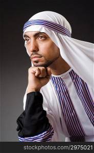 Arab man in deep thinking mode