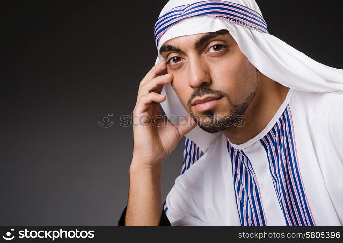 Arab man in deep thinking mode