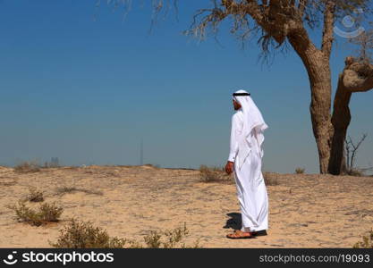 Arab man in desert