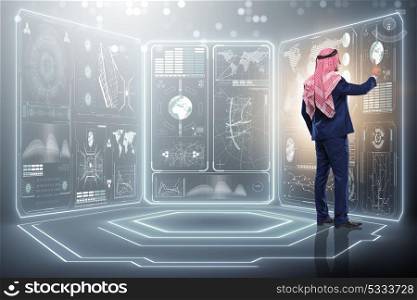 Arab man in global business concept