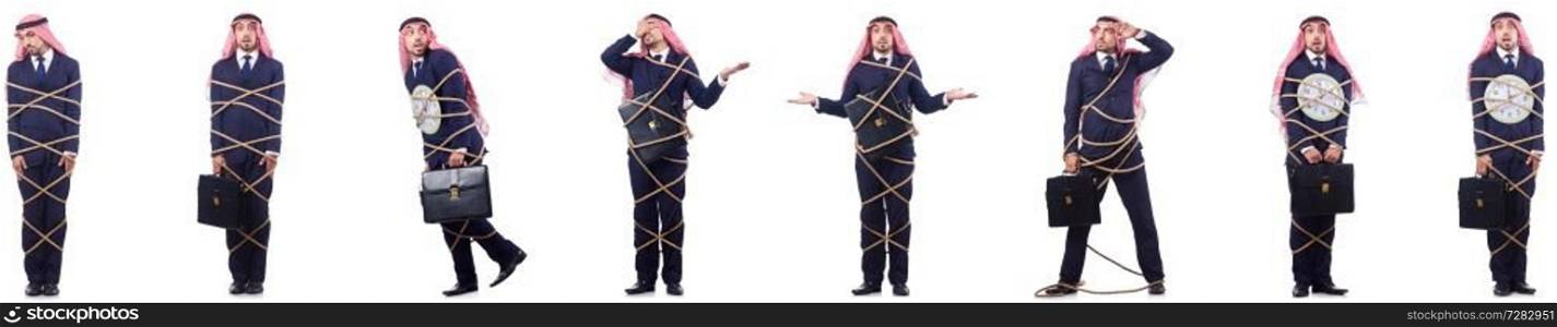 Arab man in time management concept 