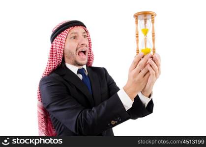 Arab man thinking about passage of time