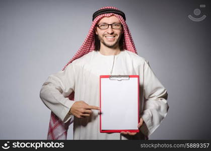 Arab man with paper binder