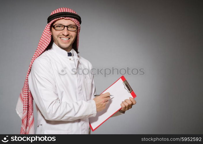 Arab man with paper binder