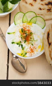 Arab middle east salatit laban wa kh?yar Khyar Bi Laban goat yogurt and cucumber salad