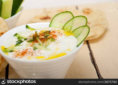 Arab middle east salatit laban wa kh?yar Khyar Bi Laban goat yogurt and cucumber salad