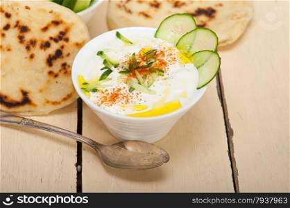 Arab middle east salatit laban wa kh?yar Khyar Bi Laban goat yogurt and cucumber salad
