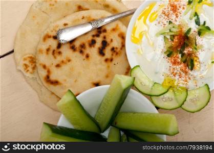 Arab middle east salatit laban wa kh?yar Khyar Bi Laban goat yogurt and cucumber salad
