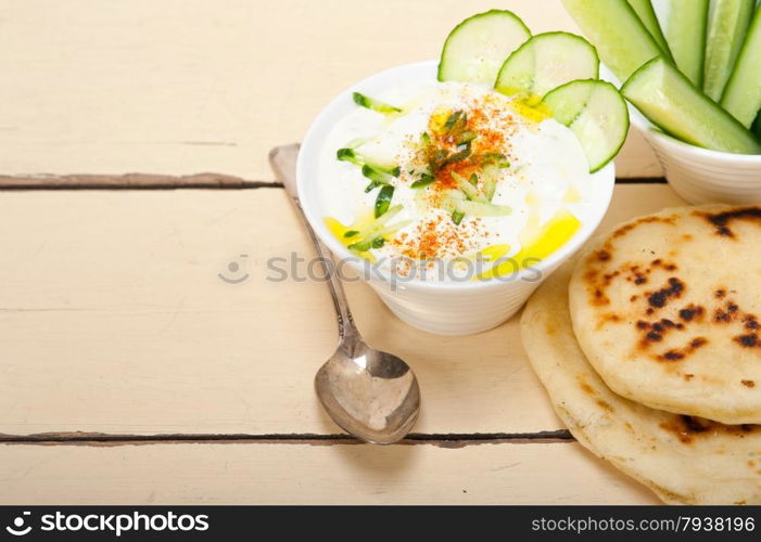 Arab middle east salatit laban wa kh?yar Khyar Bi Laban goat yogurt and cucumber salad