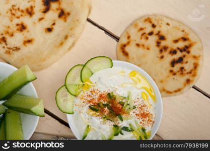 Arab middle east salatit laban wa kh?yar Khyar Bi Laban goat yogurt and cucumber salad