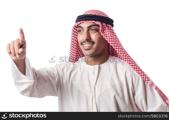 Arab pressing virtual buttons