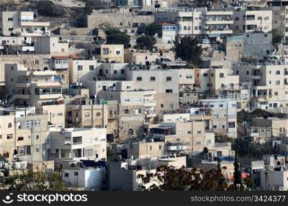 Arab Silwan village next to the Old City of Jerusalem in Israel