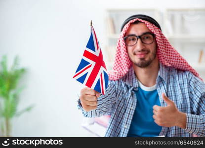 Arab student studying english language