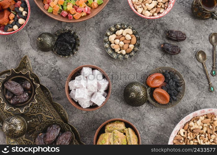 arabian lukum baklava dates nuts dried fruits ramadan