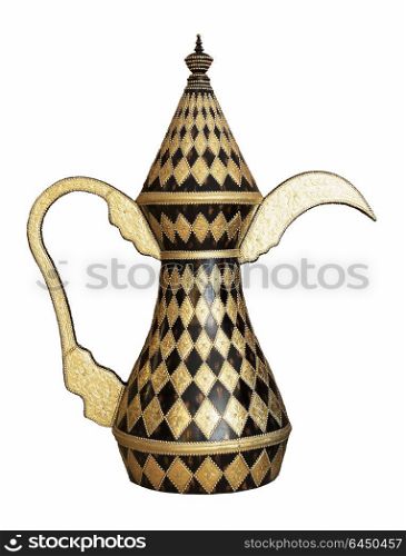 Arabic coffee pot isolated on white . Arabic coffee pot isolated on white background
