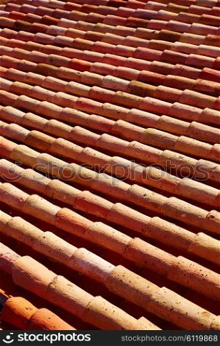 Arabic roof tiles pattern texture in Teruel of Spain