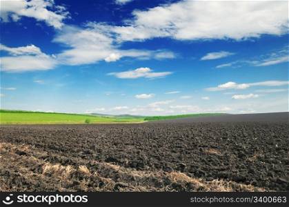 arable land and blue sky