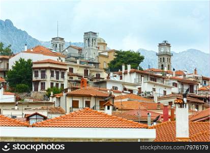 Arachova - mountain village, built on the slopes of Mount Parnassos (Greece)