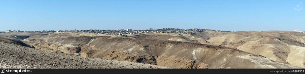 Arad and mountain in Negev desert in Israel