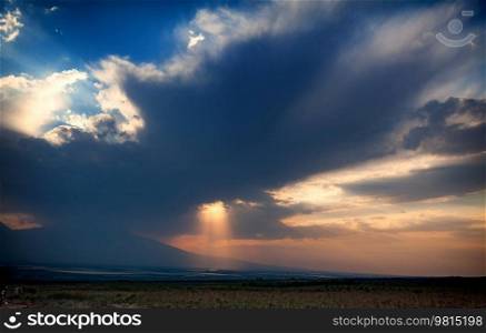 Ararat mountain sunset photo.