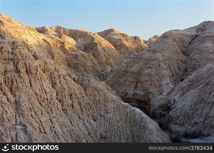Arava desert (southern Israel) in the first rays of the sun