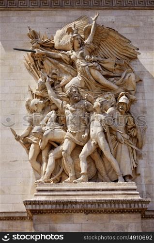 Arc de Triomphe in Paris Arch of Triumph detail at France