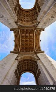 Arc de Triomphe in Paris Arch of Triumph low angle view at France