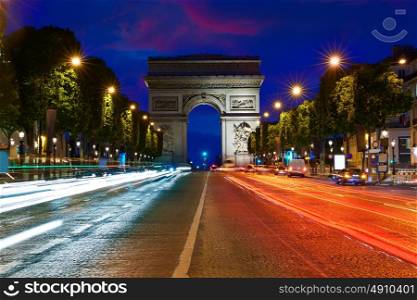 Arc de Triomphe in Paris Arch of Triumph sunset at France