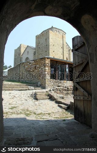 Arc inside Jurjevi Stupovi monastery near Novi Pazar, South Serbia