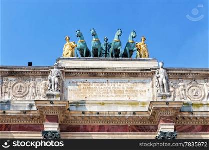 Arc Triumph de Carousel in front of Louvre in Paris