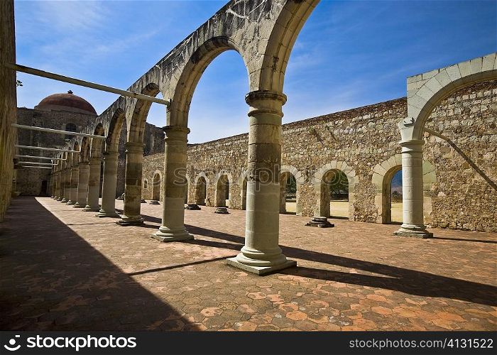 Arcade of a church, Cuilapan Monastery, Oaxaca, Oaxaca State, Mexico