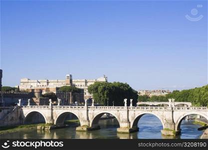 Arch bridge across a river, Ponte Sant Angelo, Rome, Italy