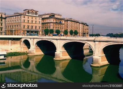 Arch bridge across a river, Tiber River, Rome, Italy