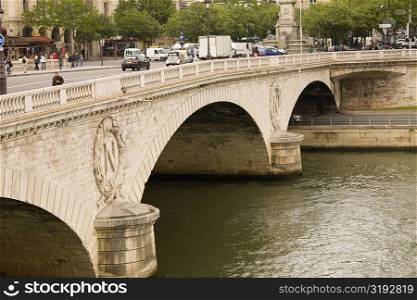 Arch bridge over a river, Seine River, Paris, France