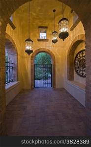 Arch hallway of modern home