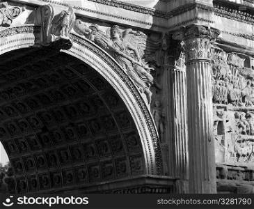 Arch of Septimius Severus at the Forum in Rome
