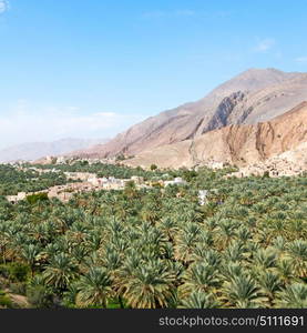 arch village house and cloudy sky in oman the old abandoned