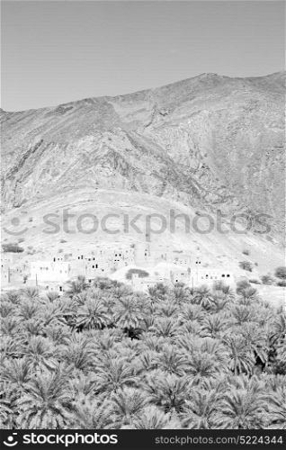 arch village house and cloudy sky in oman the old abandoned
