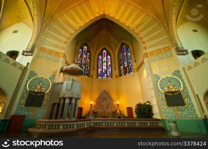 Archangel Michael&rsquo;s church. interior of the neogothic Archangel Michael&rsquo;s church in Turku