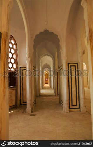 Arched Columns inside a palace, City Palace, Jaipur, Rajasthan, India